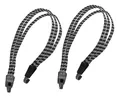 Produktbild: 2er Set 65cm Fahrrad Gepäckspanner | Spanngurt Gepäckträger | Fahrradträger Spanngummi | Gepäckgummi mit 2 Haken | Gepäckspanner schwarz-weß - Expander | Spannseil Fahrradgurt zur Ladungssicherung