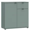 Produktbild: Forte Ganymede Kommode 80, minimalistische Kommode, 2-türig, 1 Schublade, Holzwerkstoff, Wohn-Schlafzimmer, Salbei, 80,1 cm breit x 82,3 cm hoch x 34,1 cm tief