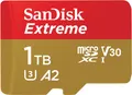 Produktbild: SanDisk Extreme - Flash-Speicherkarte (microSDXC-an-SD-Adapter inbegriffen) - 1TB - A2 / Video Class V30 / UHS-I U3 / Class10 - microSDXC UHS-I (SDSQXAV-1T00-GN6MA)
