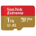 Produktbild: SanDisk 1TB Extreme microSD Speicherkarte 2022 190MB/s & 130MB/s Lese/Schreibgeschwindigkeit, A2 C10 V30 UHS-I U3
