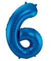 Produktbild: Folat 631464 - Folienballon Zahl 6 - blau - ca. 86 cm