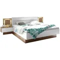 Produktbild: Carryhome Bettanlage, Wildeiche, Textil, F, 180x200 cm, gepolstertes Kopfteil, Beleuchtung, Schlafzimmer, Betten
