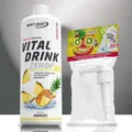 Produktbild: Best Body Nutrition Low Carb Vital Drink Mineraldrink Ananas mit Dosierpumpe 1 L