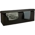Produktbild: Relaxdays Faltbare Sitzbank HxBxT 38 x 114 x 38 cm, XL Kunstleder Sitztruhe, Aufbewahrungsbox mit viel Stauraum, braun