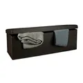 Produktbild: Relaxdays Faltbare Sitzbank HxBxT 38 x 114 x 38 cm, XL Kunstleder Sitztruhe, Aufbewahrungsbox mit Stauraum, braun