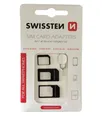 Produktbild: Swissten 4 in 1 SIM Adapter - NanoSIM auf MicroSIM Adapter, MicroSIM auf Standard-SIM-Karte, NanoSIM auf Standard-SIM-Karte - Kompatibel mit Allen Smartphones und Tablets