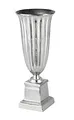 Produktbild: MichaelNoll Vase Blumenvase Pokalvase - Dekovase Groß aus Aluminium Metall Silber - Bodenvase für Kunstblumen und Pampasgras - 68 cm oder 75 cm (29,5x29,5x75 cm)