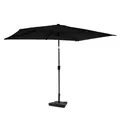 Produktbild: VONROC Sonnenschirm rechteckig 200x300 - Rechteckiger Sonnenschirm für Terasse, Garten, Balkon, Gastro - Knickbar, Kurbel, Wetterfest - Rapallo (Schwarz_Set)