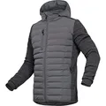 Produktbild: Leibwächter Hybridjacke Herren mit Kapuze – Grau – XXL – Moderne & Wärmende Jacke – Allwetter Hybrid Steppjacke Übergangsjacke – Strapazierfähige Reißverschluss Taschen
