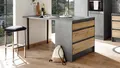 Produktbild: Kücheninsel Küchenschrank Insel Küche Tann Chromix anthrazit Artisan Eiche 180