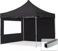 Produktbild: TOOLPORT 3x3m Aluminium Faltpavillon, inkl. 2 Seitenteile, schwarz