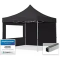 Produktbild: House Of Tents - 3x3 M Faltpavillon, Economy Alu 32mm, Seitenteile Mit Panoramafenster, Schwarz