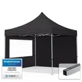 Produktbild: 3x3 m Faltpavillon Faltzelt Alu 32mm, Seitenteile mit Panoramafenster, schwarz