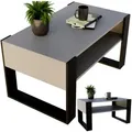 Produktbild: CraftPAK Couchtisch, Dunkelgrau, Schwarz, Holzwerkstoff, Rechteckig, 92x45x53.6 cm, Wohnzimmer, Wohnzimmertische, Couchtische