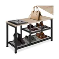 Produktbild: tectake® Schuhregal, Industrial Style, Ablage und 2 Gitterablagen, 80 x 30 x 45,5 cm