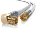 Produktbild: CSL - 5m SAT Kabel HDTV 90 Grad gewinkelt 135dB - Premium SAT Antennen Satellitenkabel F Stecker - TV HDTV Radio DVB-T DVB-C DVB-S DVB-S2 - Abschirmmaß 135db 75 Ohm - Weiß