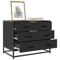 Produktbild: vidaXL Schubladenschrank Schwarz 70x41x56 cm Holzwerkstoff