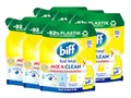 Produktbild: Biff Bad Total Mix & Clean Spritzige Zitrone Badreiniger (6x 125 ml), Bad Reiniger gegen Kalk & Schmutz, Konzentrat zum Auffüllen mit 92% weniger Plastik, recycelbar