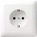 Produktbild: Gira 444003 SCHUKO-Steckdose mit Vollplatte System 55 Reinweiß glänzend