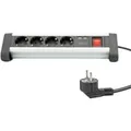 Produktbild: Office-Steckdosenleiste 4-fach, 2x USB silber/schwarz, 1,5 Meter Kabel, Schalter