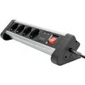 Produktbild: Digitus DA-70614 Steckdosenleiste mit Schalter Aluminium, Alusilber, Schwarz,