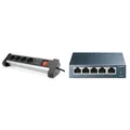 Produktbild: DIGITUS Steckdosenleiste mit USB - 2 Lade-Ports USB-A - 4 Steck-Dosen - Schalter
