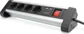 Produktbild: Digitus Steckdosenleiste 4-fach 2x USB-A Ladeanschluss Schalter Schwarz/Silber