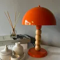 Produktbild: bamyum Lipeo Tischlampe Mit Kabel Orange Ø26 cm, Pilz Lampe Metall, Vintage Mushroom Lamp, Pilzlampen Wohnzimmer, Table Lamp Retro Tischleuchte Kleine, Nachttischleuchte Seitenlampe Pilzlampen Orange