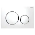 Produktbild: Geberit Betätigungsplatte Sigma 20 Weiß, Ring verchromt, 2-Mengen-Spülung