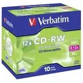 Produktbild: 1x10 Verbatim CD-RW 80 / 700MB 8x - 12x Speed, Jewel Case