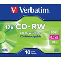 Produktbild: 10x Verbatim CD-RW Rohlinge 700 MB 12x Schreiben Jewel Case