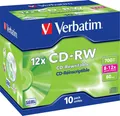 Produktbild: Verbatim CD-RW 700MB 8-12x 10er Jewelcase Rohlinge wiederbeschreibbar 80min