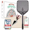 Produktbild: Premium Pizzastein-Set für Backofen  Grill – 4in1 – inkl. Pizzaschere, perfor...