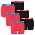 Produktbild: PUMA 6 er Pack Boxer Boxershorts Jungen Kinder Unterhose Unterwäsche, Farbe:786 - Red/Black, Bekleidung:128