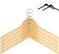 Produktbild: RSR Hangers Kleiderbügel Holz Natur ohne Steg 44,5 cm 360° Haken, (10-tlg)