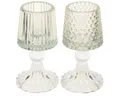 Produktbild: Florists Products Tischvase Glas Teelichthalter Vintage Design mit Punkt- und, 2 Stück