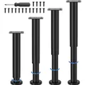 Produktbild: Möbelfüße Verstellbar Metall Schwarz Schrank Bett Sofa Nachttisch 25-43cm 4 Stk