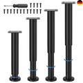Produktbild: 4 Stück Möbelfüße Höhenverstellbar 25-43cm Metall Schwarz Möbelbeine Verstellbar