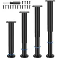 Produktbild: Möbelfüße verstellbar 25-43cm Metall Schwarz Möbelbeine Betten, Sofas, Tische