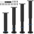 Produktbild: Verstellbare Möbelfüße Metall Schwarz 25-43cm Höhenverstellbar