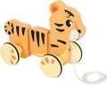 Produktbild: small Foot Nachziehtier Tiger „Safari“, Flexibler Zieh-Tiger aus FSC® 100%-zertifiziertem Holz, Motorikspielzeug für Kinder ab 12 Monaten, 12733, Orange
