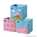 Produktbild: LIFENEY meets Peppa Wutz Aufbewahrungsboxen für Kinder 3er Set – Box-Set mit Peppa Pig Motiven zur Aufbewahrung von Spielzeug – 33 x 33 x 33 cm passend für klassische Würfelregale
