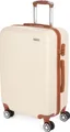 Produktbild: BRUBAKER Hartschalen Koffer Paris - Reisekoffer Trolley mit Zahlenschloss und 4 Rollen - Rollkoffer 43 x 66,5 x 26 cm, L, Creme Weiß und Hellbraun