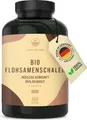 Produktbild: Flohsamenschalen Kapseln - 360 Kapseln (je 750mg) - 4500mg hochdosierte Tagesdosis - Ballaststoffe Psyllium Husk - Herkunft: Indien - Vegan - Deutsche Produktion - TRUE NATURE