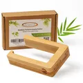 Produktbild: 1x Toilettenpapierhalter Holz, selbstklebend ohne Bohren, Klopapierhalter Bambus