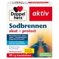 Produktbild: Doppelherz Sodbrennen akut + protect - Medizinprodukt bei Sodbrennen, Säurereflux + säurebedingten Magenbeschwerden - 40 Kautabletten mit Minzgeschmack