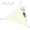 Produktbild: Sol Royal Sonnensegel dreieckig Wasserdicht 3x3x3m Terrasse – Sonnensegel Balkon Segeltuch UV Sonnenschutz Garten Pool Camping Sonnenschutz Segel Creme – PS9