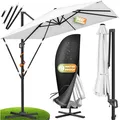 Produktbild: KESSER Sonnenschirm Ampelschirm SUN XL 300 x 300 cm Inkl. Abdeckung +Windsicherung Drehbar Neigbar Kippbar Marktschirm Groß 360° Rotation, Gartenschirm mit Kurbel Sonnenschutz UV50+