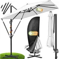 Produktbild: KESSER® Sonnenschirm Ampelschirm SUN XL 300 x 300 cm Inkl. Abdeckung +Windsicherung Drehbar Neigbar Kippbar Marktschirm Groß 360° Rotation, Gartenschirm mit Kurbel Sonnenschutz UV50+