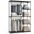 Produktbild: SONGMICS Kleiderständer, Kleiderschrank offen, 2 Hängefächer schwarz 182 cm x 124 cm